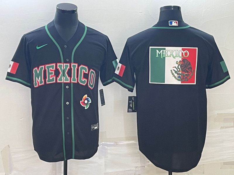 Men 2023 World Cub Mexico Blank Black Nike MLB Jersey1->more jerseys->MLB Jersey